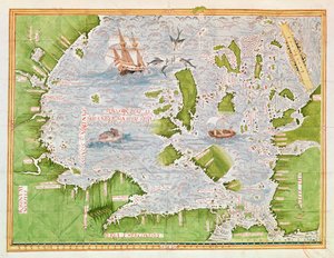 Fol.30v Maluku-meren kartta, "Cosmographie Universelle", 1555